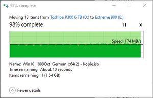 SMR/CMR Artikel Toshiba P300 6 TB beim Lesen stellt SMR auch hier kein Problem dar.