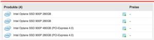 Intel Optane SSD 900P im Preisvergleich