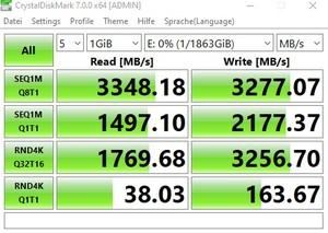 Die M.2-Performance über den Z490-Chipsatz mit PCIe 3.0 x4.