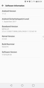 Ausgeliefert wird das LG V30 mitsamt Android 7.1.2 und altem Sicherheitspatch-Level - Android 8 soll folgen