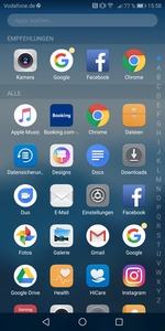 An Android 8 erinnern zunächst lediglich die farbigen Punkte an den Icons, die auf Benachrichtigungen hinweisen