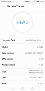 In puncto Software ist das Mate 10 Pro auf dem aktuellen Stand