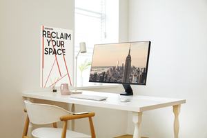 Minimalistischer Monitor „The Space“ für moderne Arbeitsplatzumgebungen