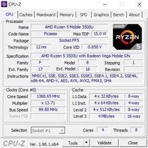 GPUz und CPUz des Acer Aspire 5