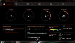 Die Software des Gigabyte AORUS 15P KD