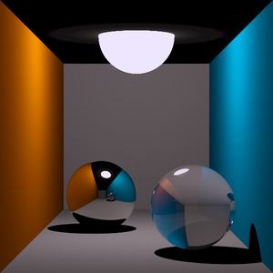 Rekursives Ray Tracing für spiegelnde und brechende Oberflächen (Thomas Kabir, CC BY-SA 2.0 DE)