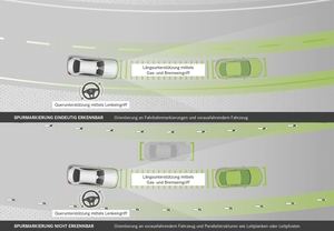 Bis Tempo 130 benötigt der aktive Spurhalteassistent keine Fahrbahnmarkierung (©: Mercedes-Benz)