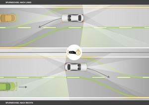 Auf Wunsch wechselt die neue E-Klasse die Spur automatisch (©: Mercedes-Benz)
