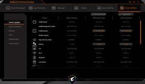 Die Software des Gigabyte Aorus 17G XB