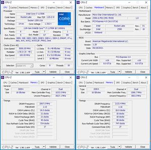 oben links: CPU-OC; unten links: RAM-OC (XMP); unten rechts: manuelles RAM-OC