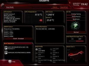 Der UEFI-EZ-Mode beim Gigabyte GA-Z270X-Gaming 9.