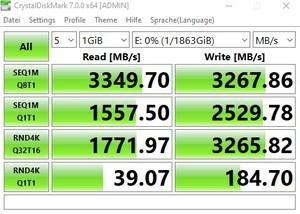 Die M.2-Performance über den Z490-Chipsatz mit PCIe 3.0 x4.