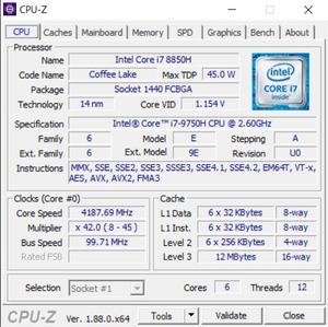 GPUz und CPUz des Gigabyte Aero 15 Classic