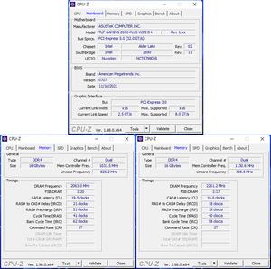 RAM-OC: unten links mit XMP, unten rechts mit manuellen Werten