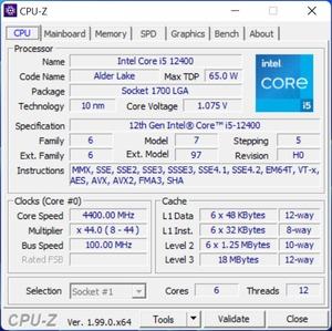 Intel Core i5-12400