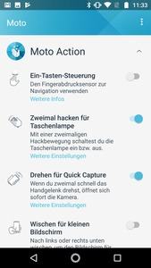 Auch das Moto G5S bietet mit Moto Action wieder Bedienhilfen