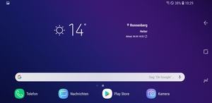 Eine Neuerung der Samsung Experience 9.0: Der Homescreen und einige andere Teile der Oberfläche sind nun auch im Landscape-Modus nutzbar