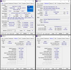 oben links: CPU-OC; unten links: RAM-OC mit XMP; unten rechts: manuelles RAM-OC