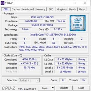 GPUz und CPUz des Gigabyte AERO 15 OLED XB-8DE 