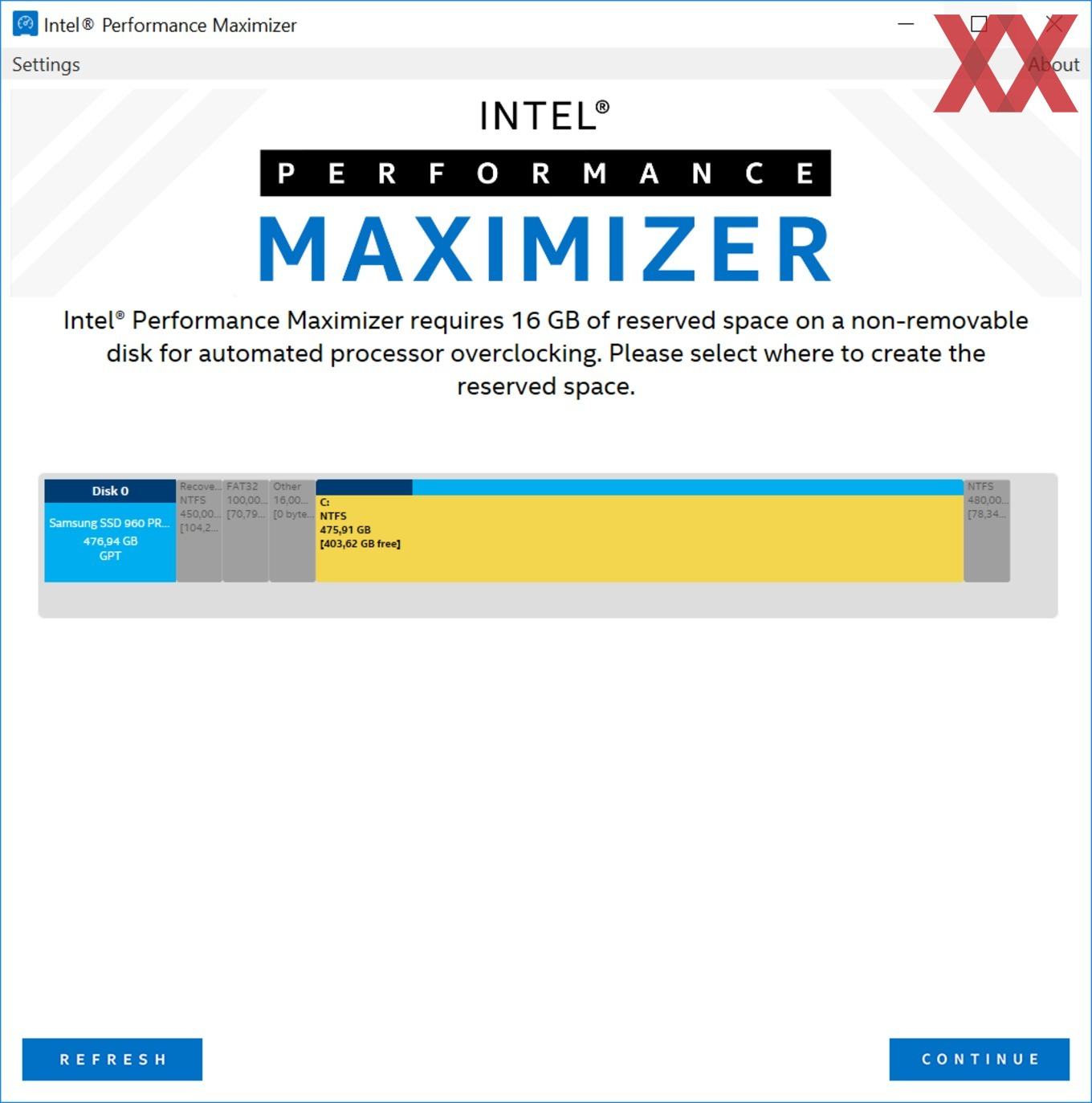 Intel performance maximizer требуется загрузочный диск отформатированный как gpt