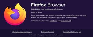 Mozilla Firefox Version 74.0