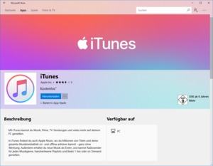 Apple iTunes im Microsoft Store