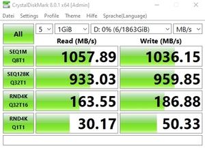 Die USB-3.2-Gen2-Performance über den Intel JHL8540