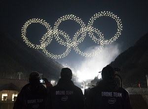 Intel Shooting Star Plattform bei der Eröffnung der olympischen Winterspiele