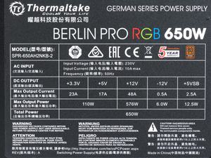 Thermaltake Berlin Pro RGB 650W