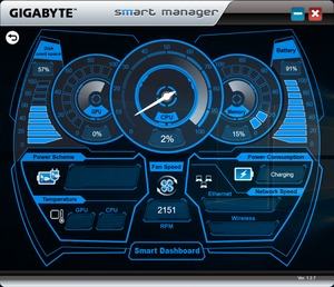 Die Software des Gigabyte Aero 15X mit NVIDIA GeForce GTX 1070 Max-Q