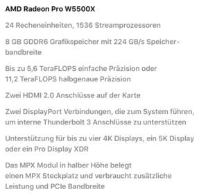 Radeon Pro W5500X im Mac Pro