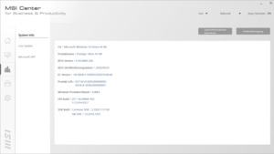 Die Software des MSI Prestige 14 Evo