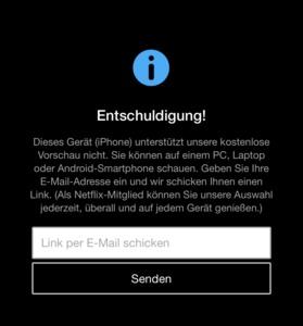 Fehlermeldung Netflix