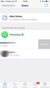 WhatsApp Statusfunktion