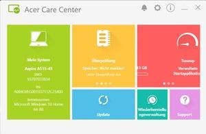 Die Software des Acer Aspire 5