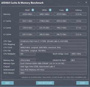 Core i7-11700K - DDR4-2933 1:1