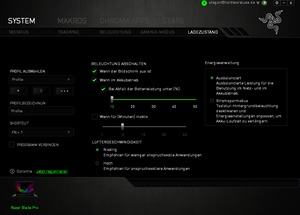 Die Software des Razer Blade Pro