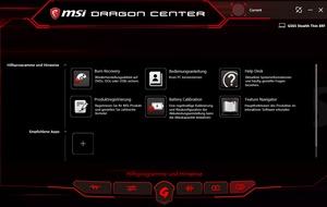 Die Software des MSI GS65 Stealth Thin 8RF