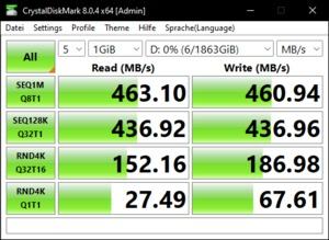 Die USB-3.2-Gen2-Performance über den ASM1074