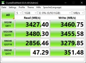 Die M.2-Performance über den Z690-Chipsatz mit PCIe 3.0 x4