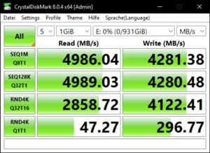 Die M.2-Performance über den Z690-Chipsatz mit PCIe 4.0 x4