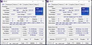 CPU-Overclocking: links mit den P-Kernen, rechts mit den E-Kernen