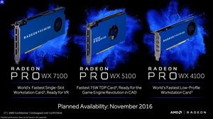 AMD Radeon Pro WX 4100, 5100 und 7100 Präsentation