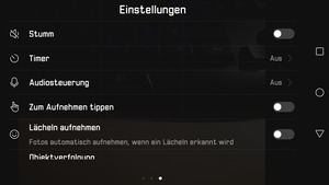 Die zahlreichen Einstellungen sind in einem eigenen Bereich der Kamera-App untergebracht