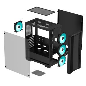 DeepCool CC560 Midi-Tower mit vier RGB-Lüftern