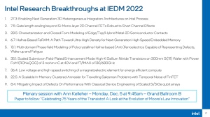 Intel IEDM 2022 Pressdeck