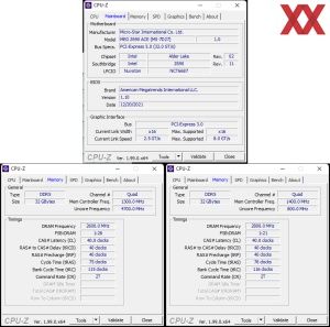 RAM-OC: unten links mit XMP und unten rechts mit manuellen Werten