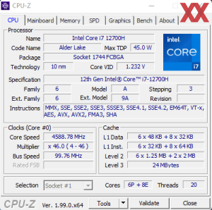 GPUz und CPUz des MSI Vector GP76 12UGS