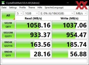 Die USB-3.2-Gen2-Performance über den JHL8540-Controller