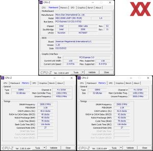 RAM-OC: unten links mit XMP; unten rechts mit manuellen Werten